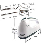 Lightweight 7-speed electric handheld egg beater and cake mixer with beaters attached, kitchen baking tool