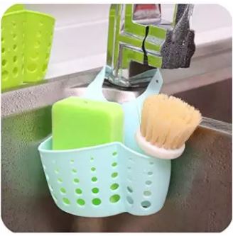 Basket Shape Kitchen Sink Bathroom Hanging Strainer Organizer Storage Sponge Holder Bag