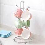 cup stand, mug holder, tree cup stand, tea coffee cup rack, kitchen organizer, drainer rack, hanging stand, cup storage, kitchen accessories
