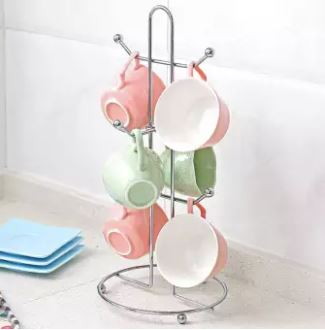 cup stand, mug holder, tree cup stand, tea coffee cup rack, kitchen organizer, drainer rack, hanging stand, cup storage, kitchen accessories
