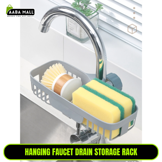 Hanging Faucet Drain Rack | PP Sink Storage Organizer | Faucet Hanging Caddy for Kitchen & Bathroom