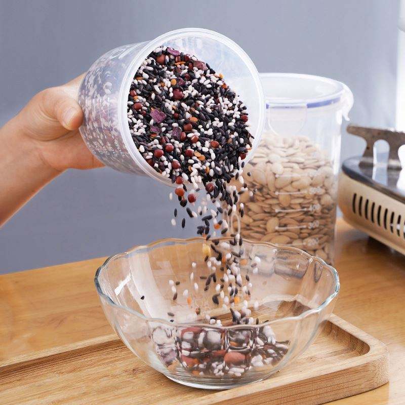 2 Pc Airtight Storage Tank Jars ? 1000ML Sealed Food Containers for Grains, Pulses, Rice, Snacks & Kitchen Storage - AABA MALL
