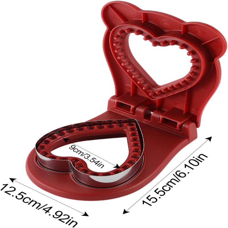 Heart Shape Sandwich Sealer & Cutter ? Stainless Steel Bread Mold for Homemade Sandwiches