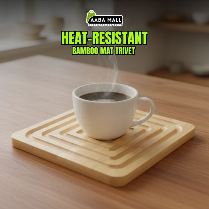 Heat-Resistant Bamboo Trivet Mat