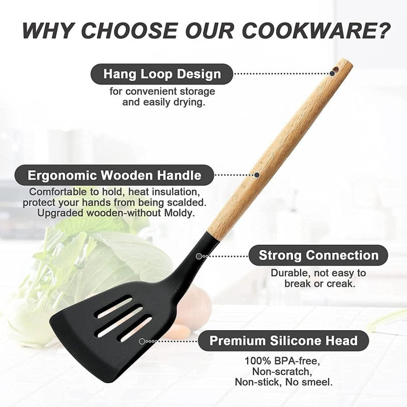 durable wooden handle spatulas and spoons se