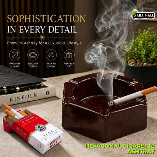 Hexagonal Cigarette Ashtray – Smokeless Indoor & Outdoor Storage Holder