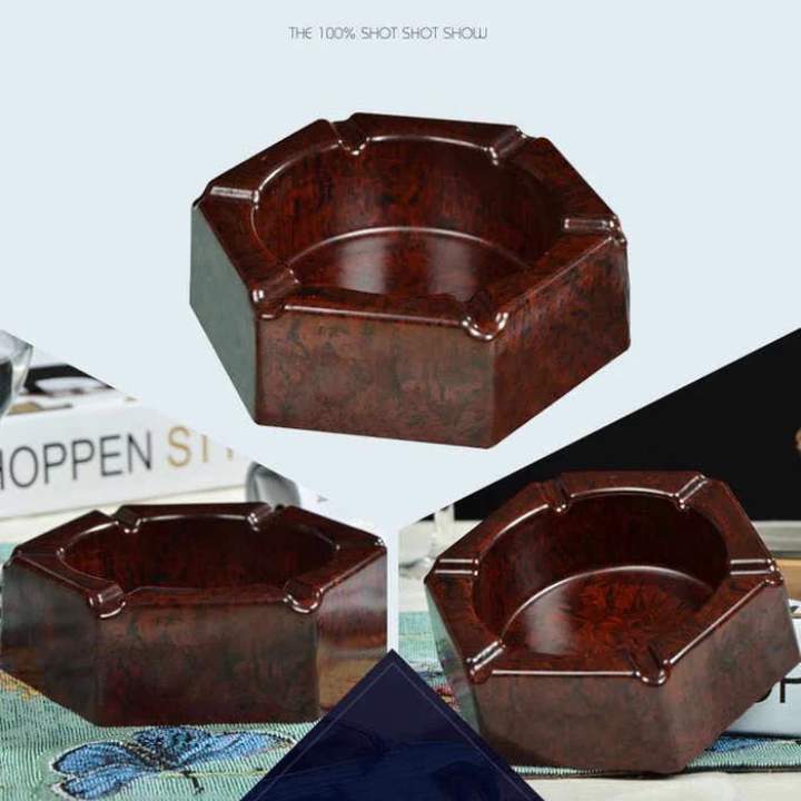 Hexagonal Cigarette Ashtray – Smokeless Indoor & Outdoor Storage Holder