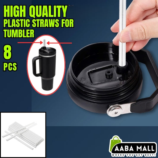 8 Pcs – High-Quality Reusable Plastic Straws for Tumblers – Durable, BPA-Free Drinking Straws for Smoothies, Juices, Iced Coffee & Water Bottles