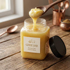 Square Gold Plastic Airtight Jar (500GM) - Best for Desi Ghee & Honey Packagaing
