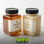 Square Gold Plastic Airtight Jar (500GM) - Best for Desi Ghee & Honey Packagaing