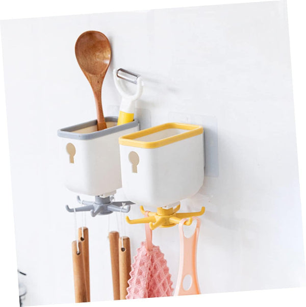 rotating hook, kitchen organizer, bathroom hooks, self adhesive wall rack, utensil hanger, 360 degree hook, storage holder, kitchen accessories, wall hook rack, space saving storage