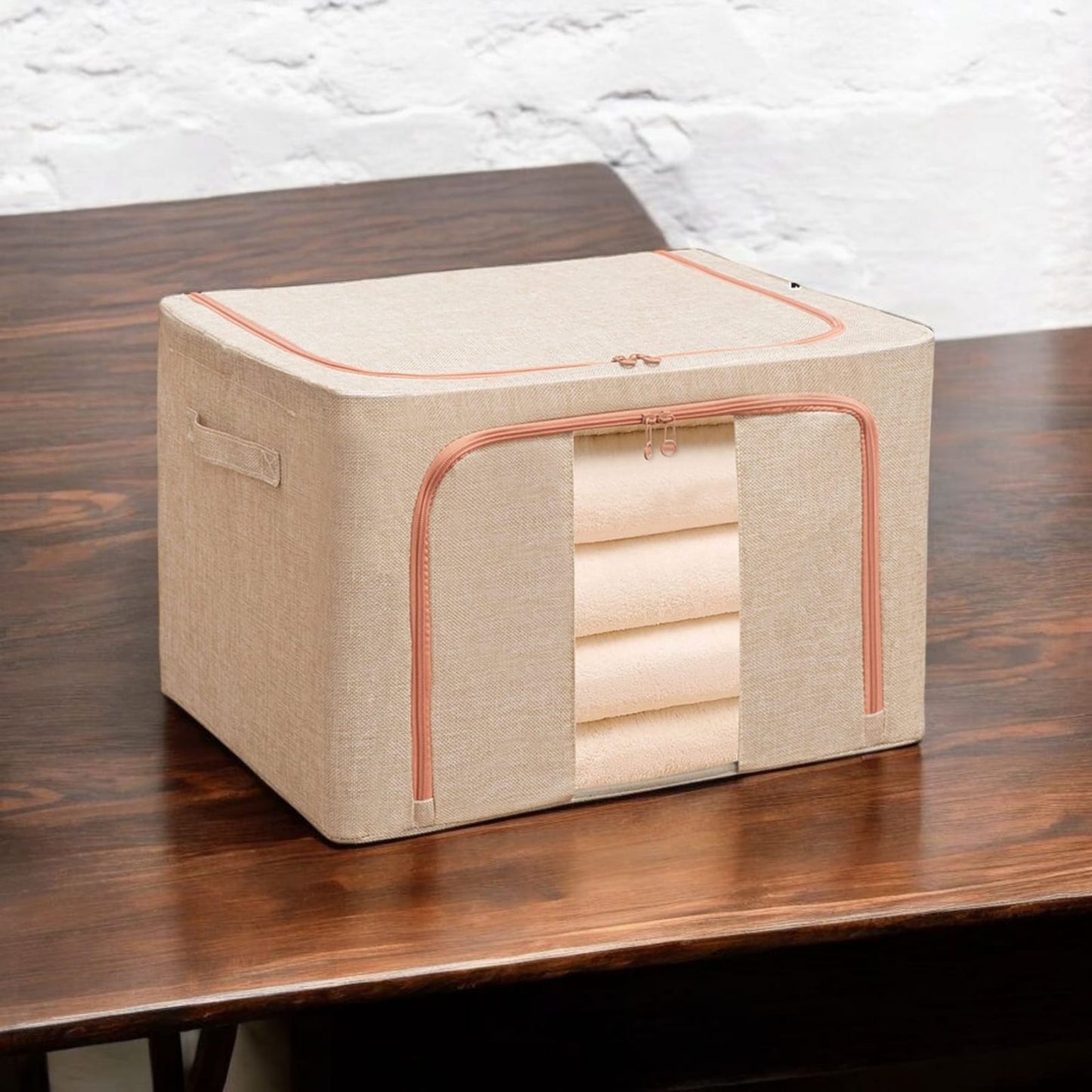 Oxford 66L Folding Storage Bag with Zipper Lid