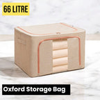 Oxford 66L Folding Storage Bag with Zipper Lid - AABA MALL