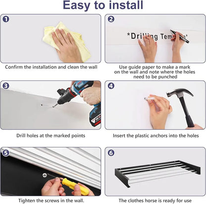 Invisible Wall-Mounted Clothes Drying Rack