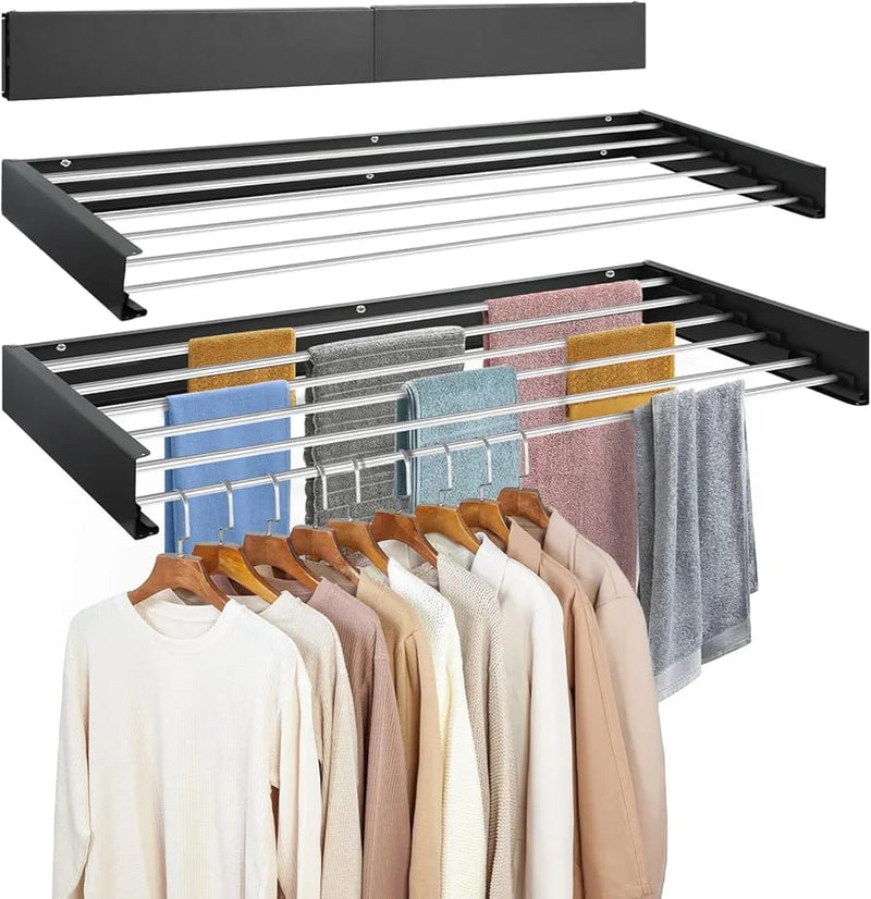 Invisible Wall-Mounted Clothes Drying Rack Stand Hanger - AABA MALL