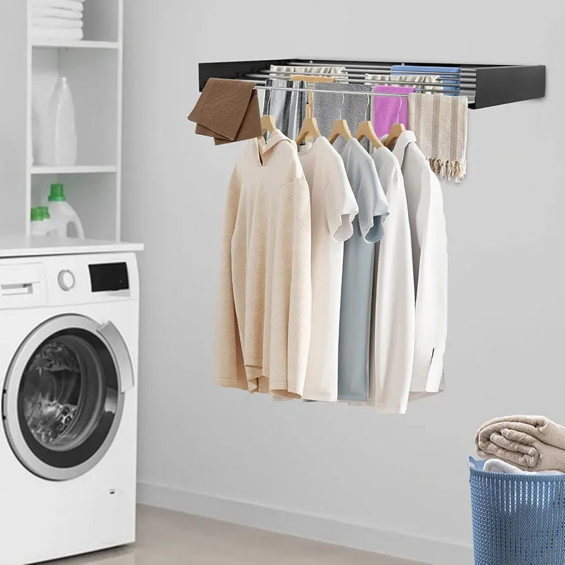 Invisible Wall-Mounted Clothes Drying Rack Stand Hanger - AABA MALL