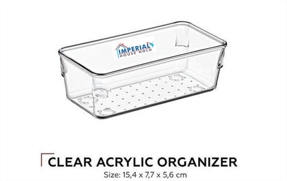 Acrylic Drawer Organizer | Multi-Purpose Storage Divider for Kitchen, Jewelry, Makeup, Office & Bathroom – Clear Acrylic Organizer Box