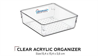 Acrylic Drawer Organizer | Multi-Purpose Storage Divider for Kitchen, Jewelry, Makeup, Office & Bathroom – Clear Acrylic Organizer Box