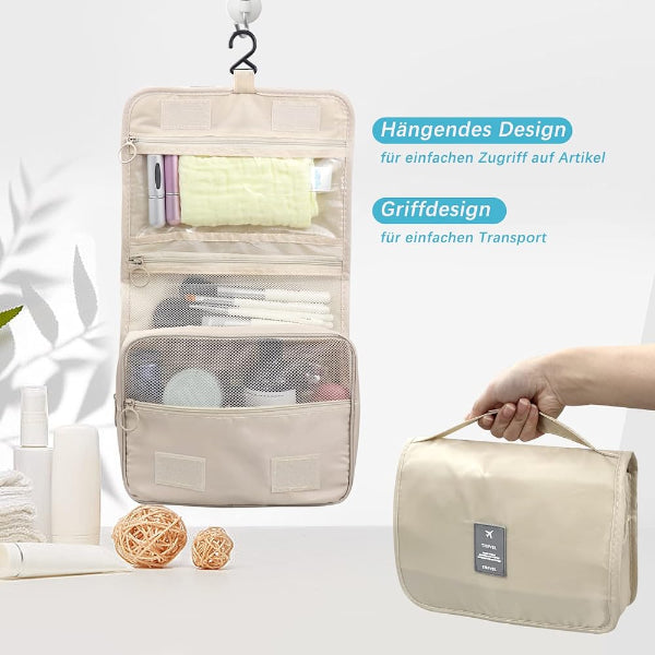 Hanging Travel Toiletry Bag – Portable Makeup Pouch & Cosmetic Organizer Case for Women and Girls