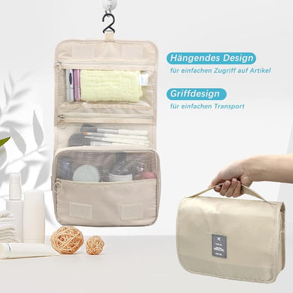 Hanging Travel Toiletry Bag – Portable Makeup Pouch & Cosmetic Organizer Case for Women and Girls