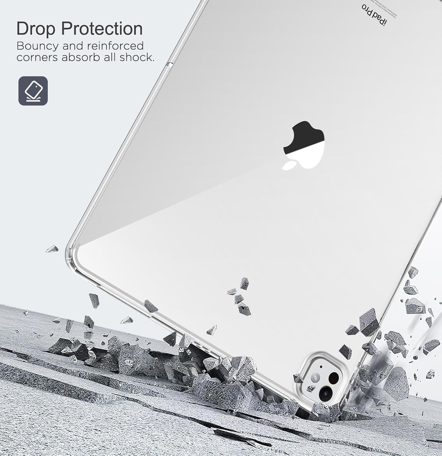APPLE IPAD PRO 13 (M4) 2024 - 13.0" INCH ANTI SHOCK TRANSPARENT BACK CASE