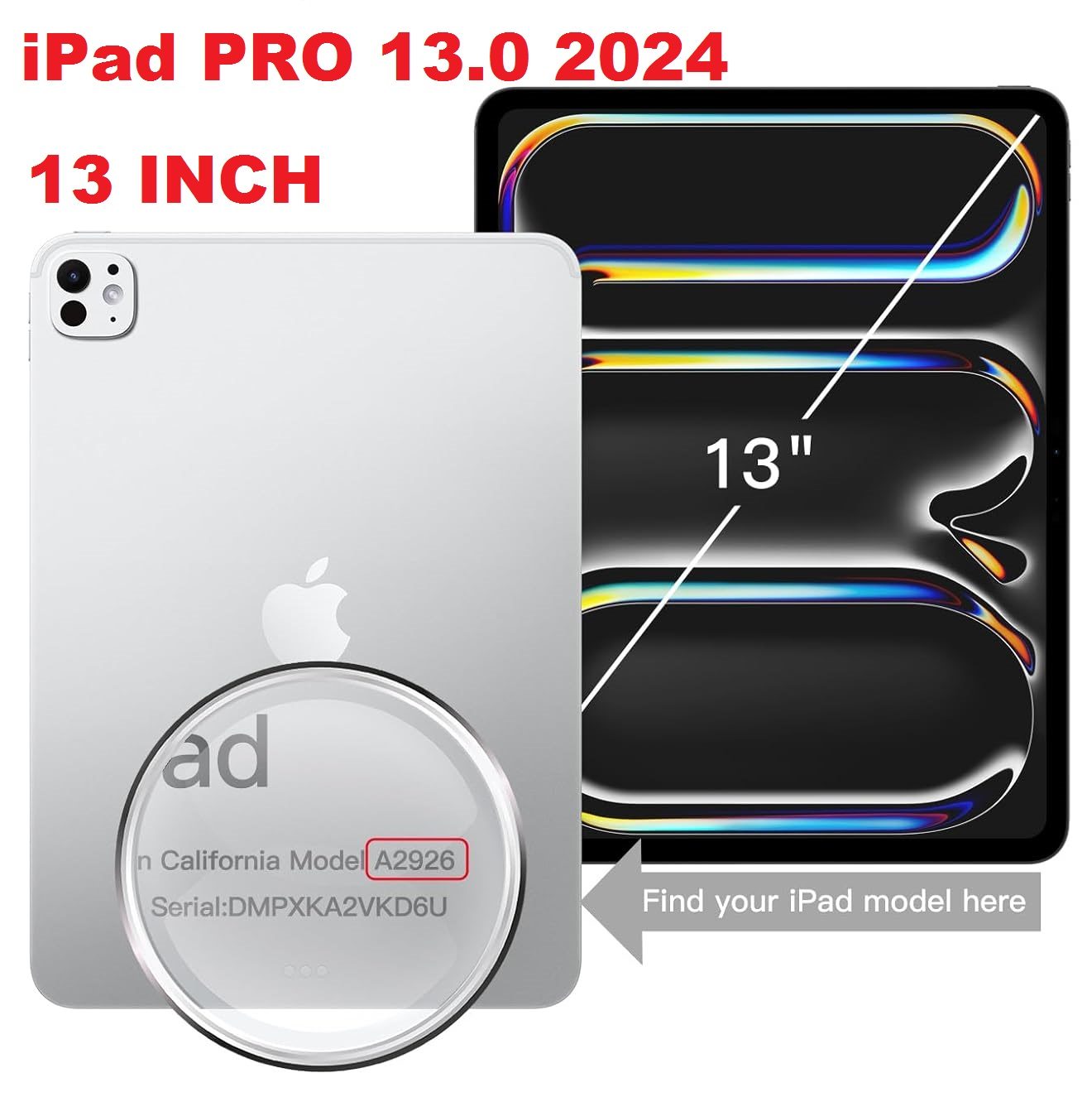 APPLE IPAD PRO 13 (M4) 2024 - 13.0" INCH ANTI SHOCK TRANSPARENT BACK CASE