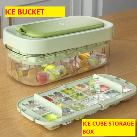 21-Grid Easy-Release Ice Cube Tray with Storage Box & Shovel
