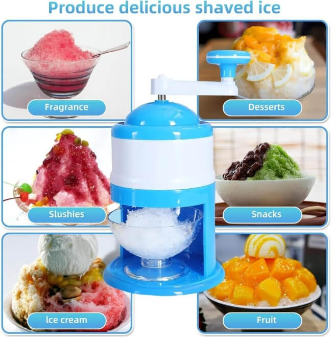 Manual Ice Shaver & Snow Cone Machine – Hand‑Crank Slushie & Gola Ganda Maker for Summer Drinks