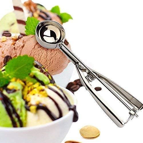 ice cream scoop, stainless steel scooper, cookie dough scooper, melon ball scooper, trigger ice cream scoop, kitchen utensil, dessert serving tool, premium scooper, baking tools, food prep tool