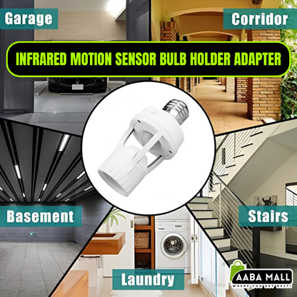 motion sensor bulb holder, infrared light socket, auto control bulb holder, sensor LED holder, hallway night light adapter, basement motion light holder, smart light holder