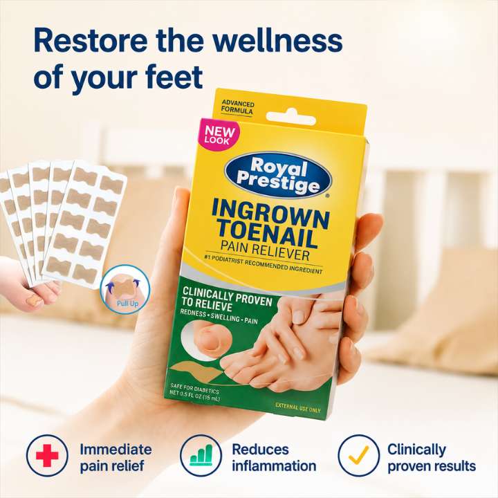 Ingrown Toenail Pain Reliever | Toenail Correction Strips | Glue‑Free Toenail Brace | Prestige Ingrown Toenail Patch | Toenail Lifting & Pain Relief Strips