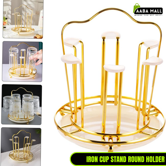 iron cup stand, tea cup holder, coffee mug organizer, round cup stand, bottle drying rack, kitchen cup organizer, tea party accessories, mug holder rack, table cup stand, kitchen supplies.