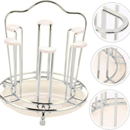 Metal Glass Stand Round Holder – Tea & Coffee Cup Organizer for Living Room, Kitchen & Tea Party | Bottle Drying Rack (Copy) - AABA MALL