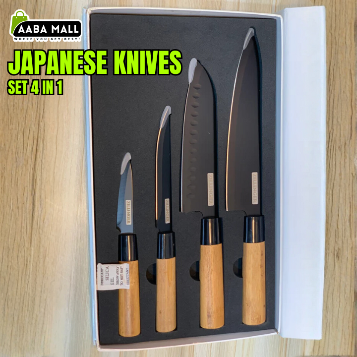 4 pcs Japanese Zillinger knife set high carbon stainless steel