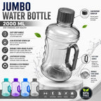 Jumbo Water Bottle - 2 Liter Leakproof Refrigerator Water Bottle | Bubble Textured BPA-Free PET Plastic Fridge Bottle Set 2000ML