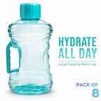 Jumbo Water Bottle - 2 Liter Leakproof Refrigerator Water Bottle | Bubble Textured BPA-Free PET Plastic Fridge Bottle Set 2000ML