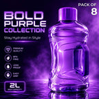 Jumbo Water Bottle - 2 Liter Leakproof Refrigerator Water Bottle | Bubble Textured BPA-Free PET Plastic Fridge Bottle Set 2000ML