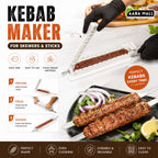 Kabab Maker for Skewers and Sticks | Manual Kabab Making Tool | Easy BBQ Kabab Maker Machine for Kitchen & Outdoor Grilling