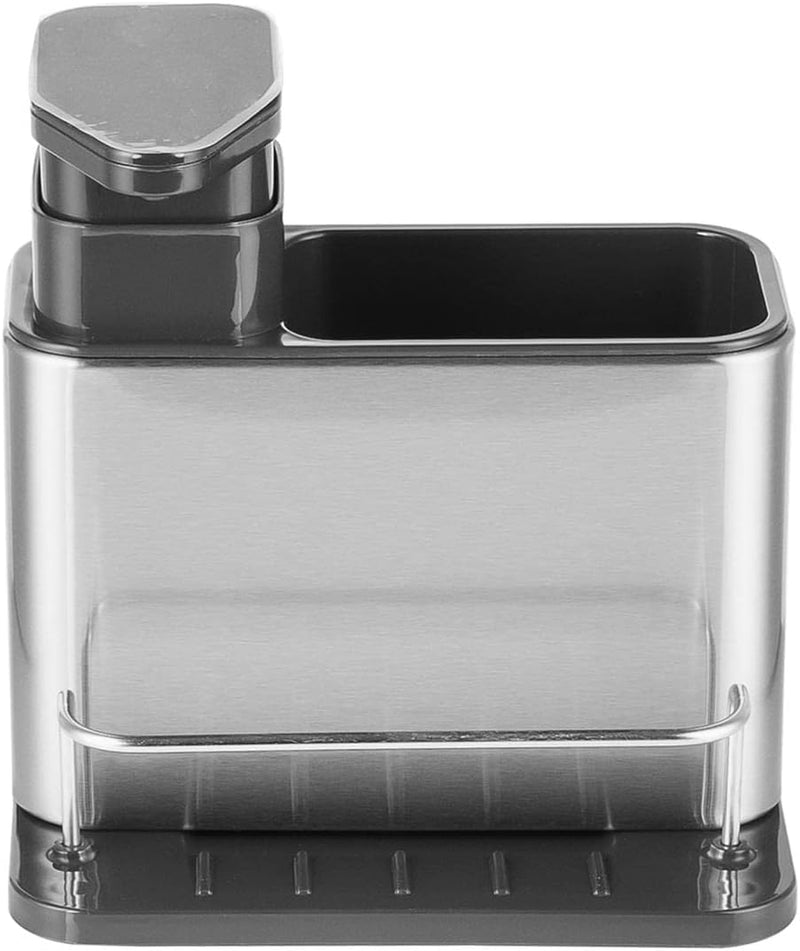 Essentials Kitchen Sink Tidy Caddy Sponges Holder with Liquid Soap Dispenser ? 340ml Kitchen Soap Dispenser - AABA MALL