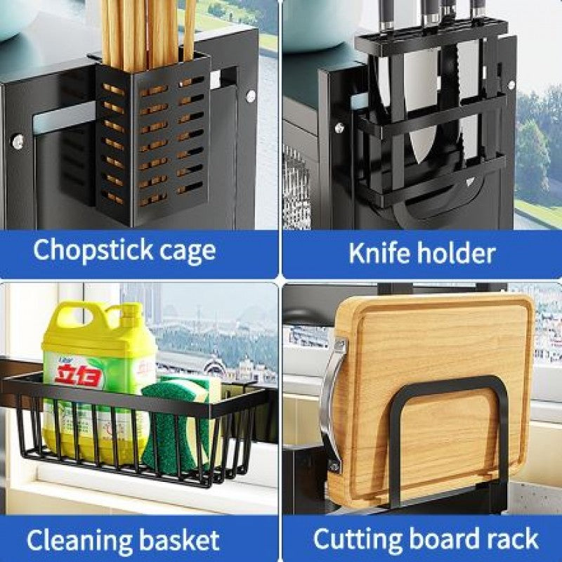 Kitchen Storage Over the Sink Dish Drying Rack With Cabinet - Storage Shelf - AABA MALL