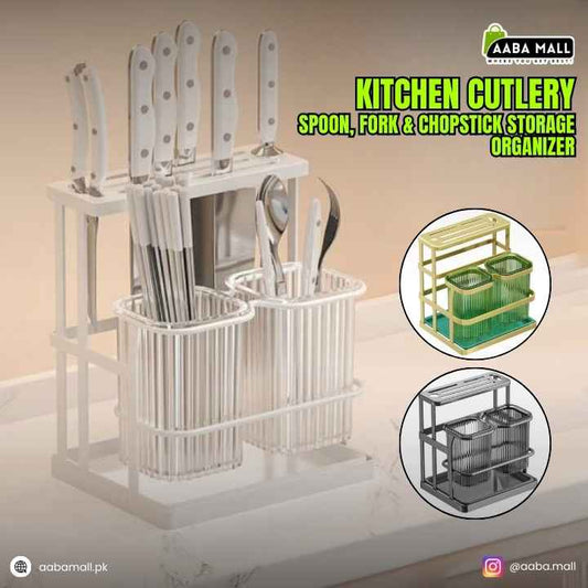 Kitchen cutlery holder with compartments