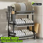 Sink Countertop Organizer ? Kitchen Faucet Storage Rack & Sponge Holder | Stable Cabinet Organizer & Space-Saving Drying Rack for Kitchen - AABA MALL