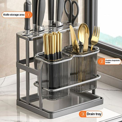 Kitchen cutlery holder with compartments