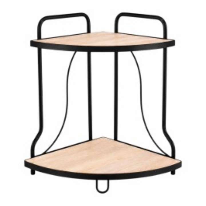 Kitchen & Home 2-tier metal corner rack organizer for kitchen countertop, bathroom accessories, spices, toiletries, and home storage