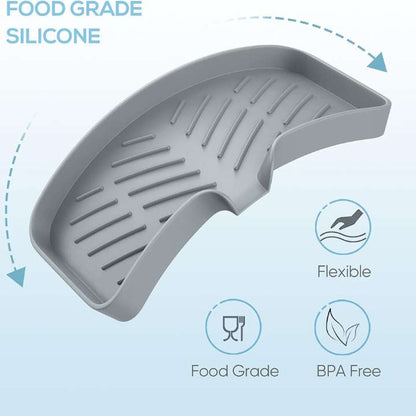 Sink Silicone Tray with Drain | Kitchen Sponge Holder | Soap Dish Organizer | Silicone Countertop Draining Tray for Kitchen & Bathroom