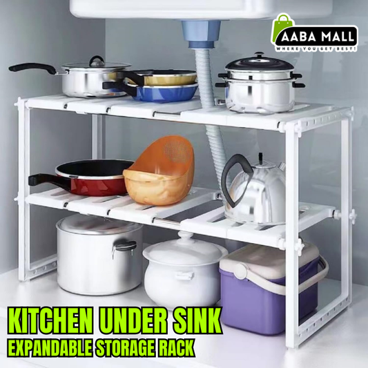 under sink storage, kitchen organizer, adjustable shelf, expandable rack, cabinet organizer, bathroom storage, space saving rack, kitchen storage shelf, multi functional rack
