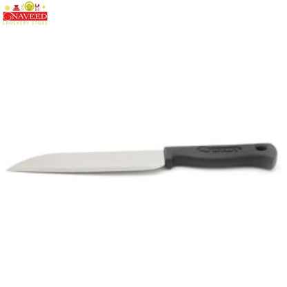 Stainless Steel Kitchen Knife | 10-Inch Silver Blade with Ergonomic Black Plastic Handle