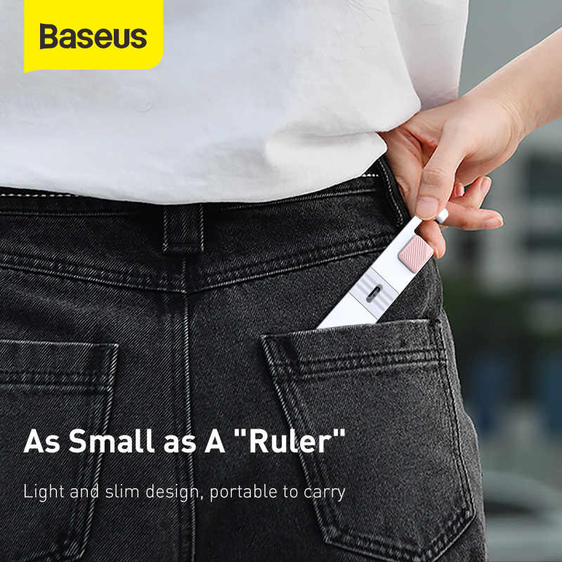 BASEUS Lets go Series Portable Mini Foldable Mobile Holder Desktop Stand for phone & Tablets - white pink