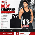 LILY Body Shaper Black Cotton Vest Sando Inner Wear | Slim Fit Undergarment for Men & Women