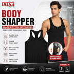 LILY Body Shaper Black Cotton Vest Sando Inner Wear | Slim Fit Undergarment for Men & Women